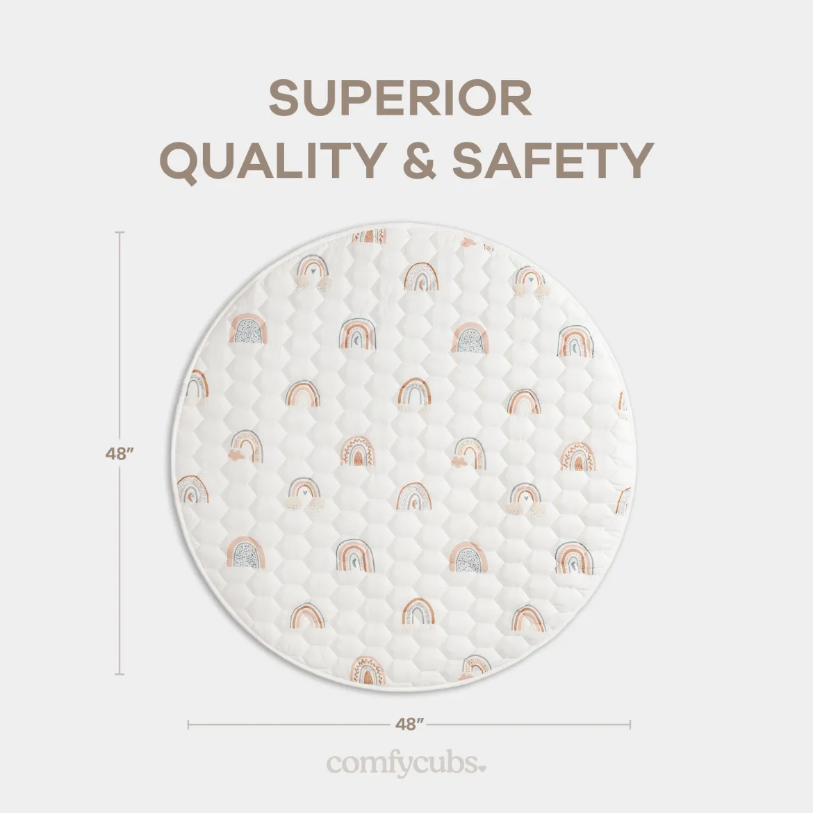 Quilted Kids Play Mat with Non-Slip Bottom