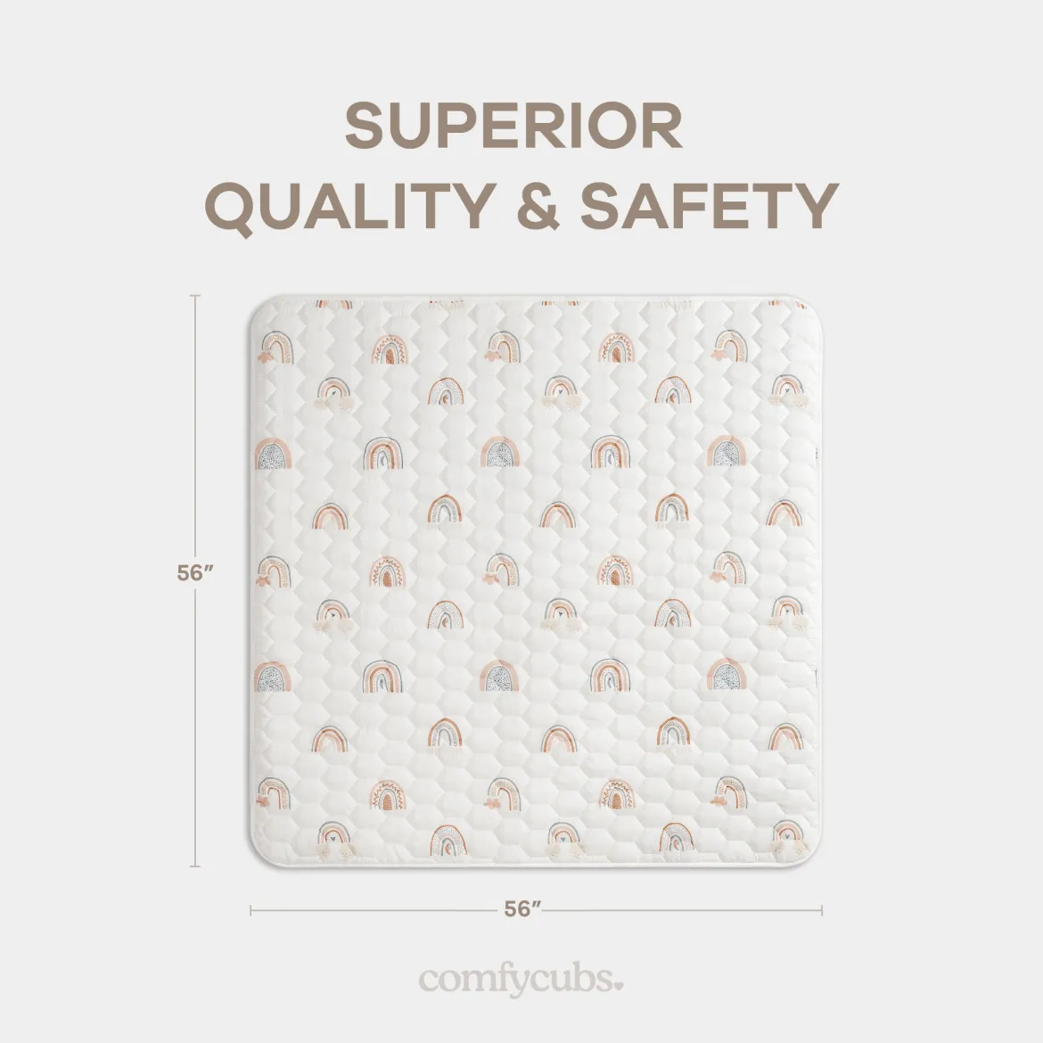 Quilted Kids Play Mat with Non-Slip Bottom