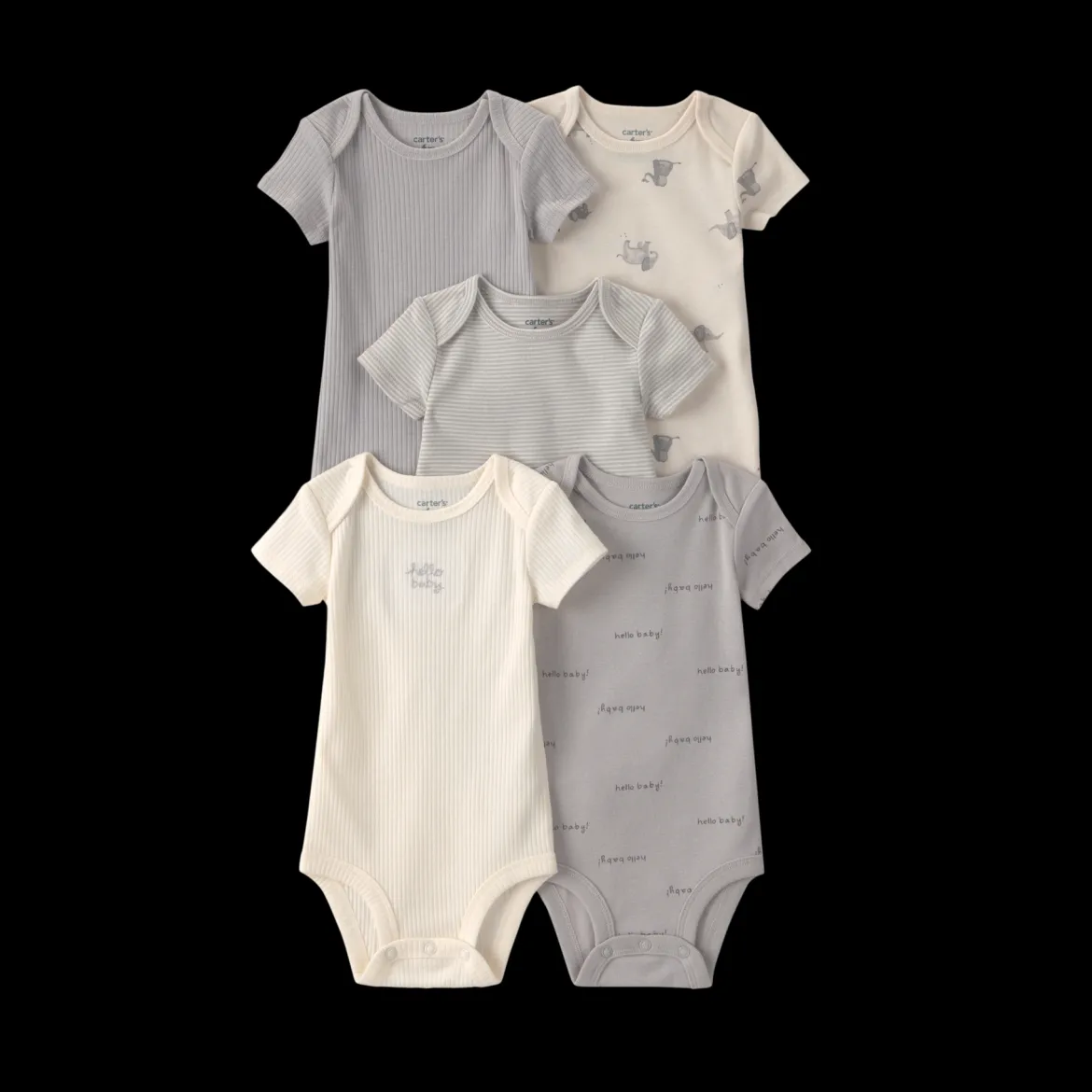 Short-Sleeve Bodysuits (5 Pack)
