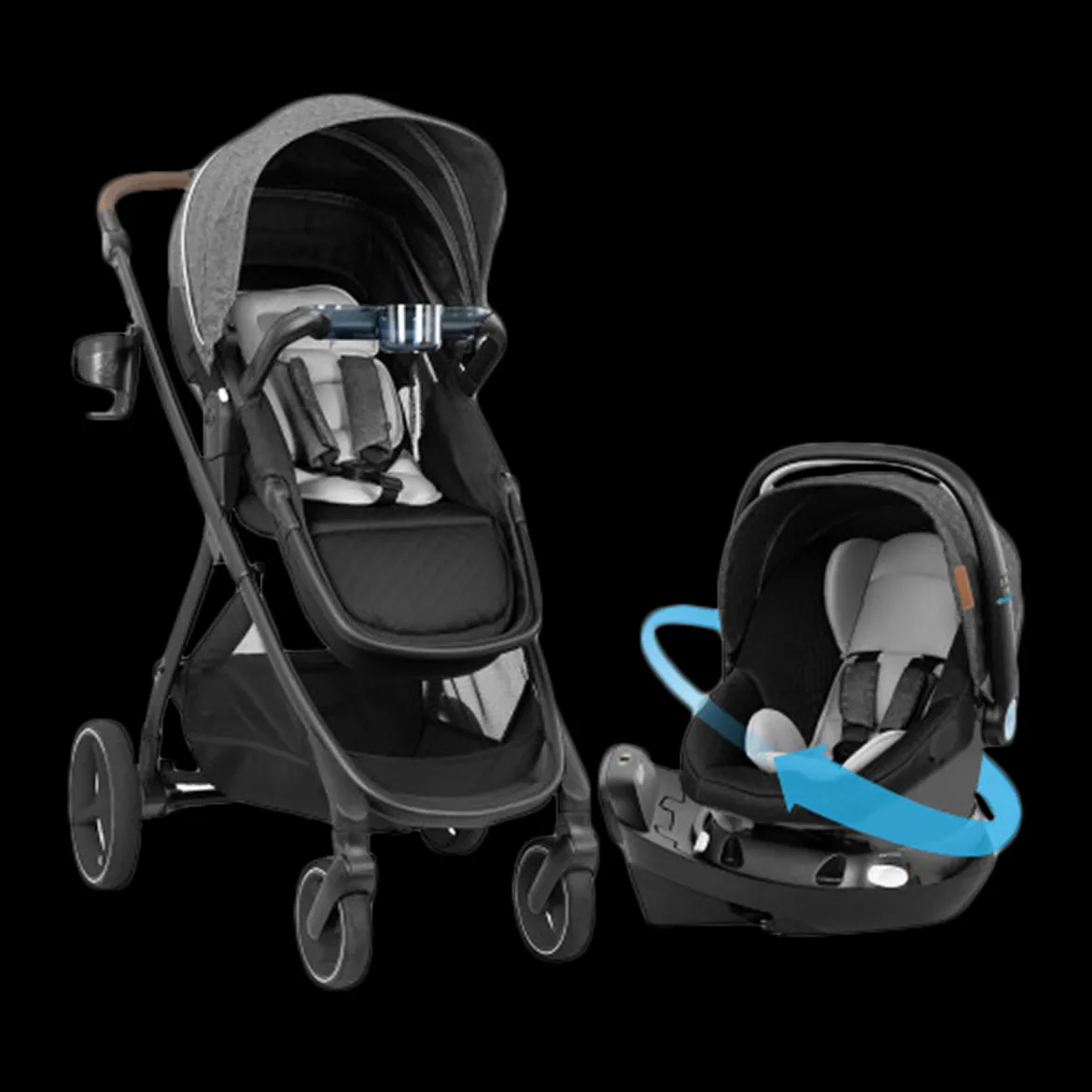Shyft Intuiti+ Travel System featuring Revolve180 LiteMax NXT with SensorySoothe
