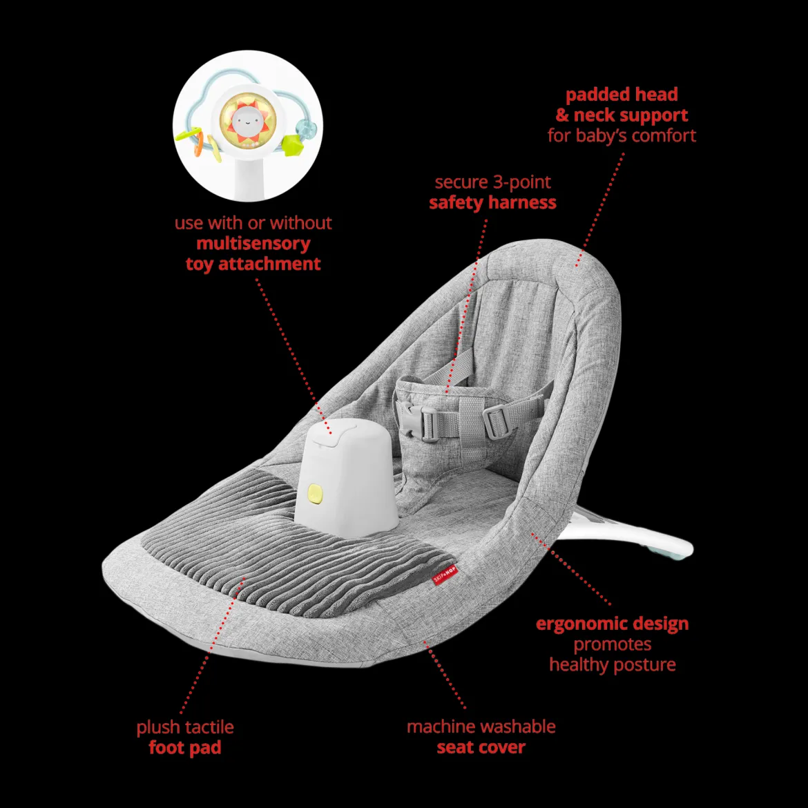 Silver Lining Cloud Upright Floor Seat & Tray