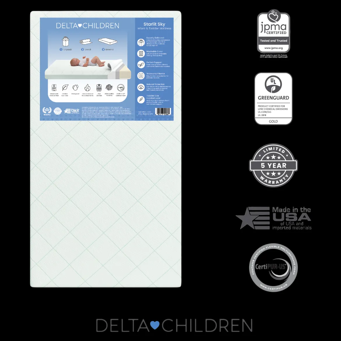 Starlit Sky 2-Stage Crib and Toddler Mattress