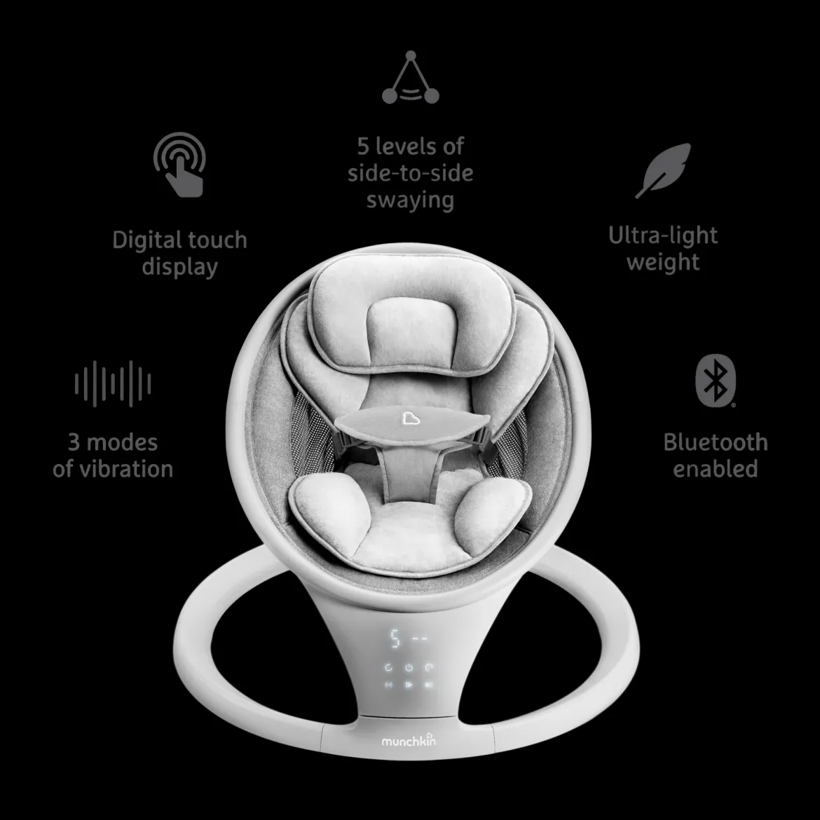 Vibration Baby Swing - Bluetooth-Enabled Smart Seat with Music and Motion