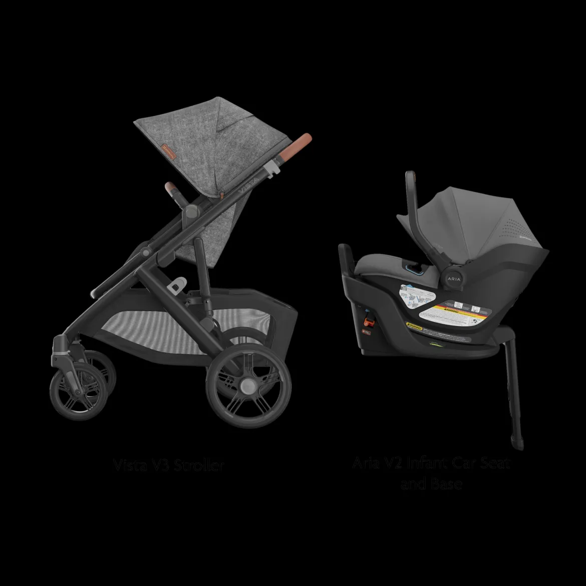 Vista V3 Stroller & Aria V2 Lightweight Infant Car Seat Travel System
