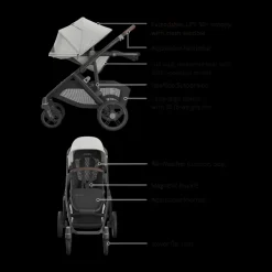 Vista V3 Stroller & Aria V2 Lightweight Infant Car Seat Travel System